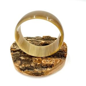 Vintage Natural Buffalo Carved Big Horn Bangle